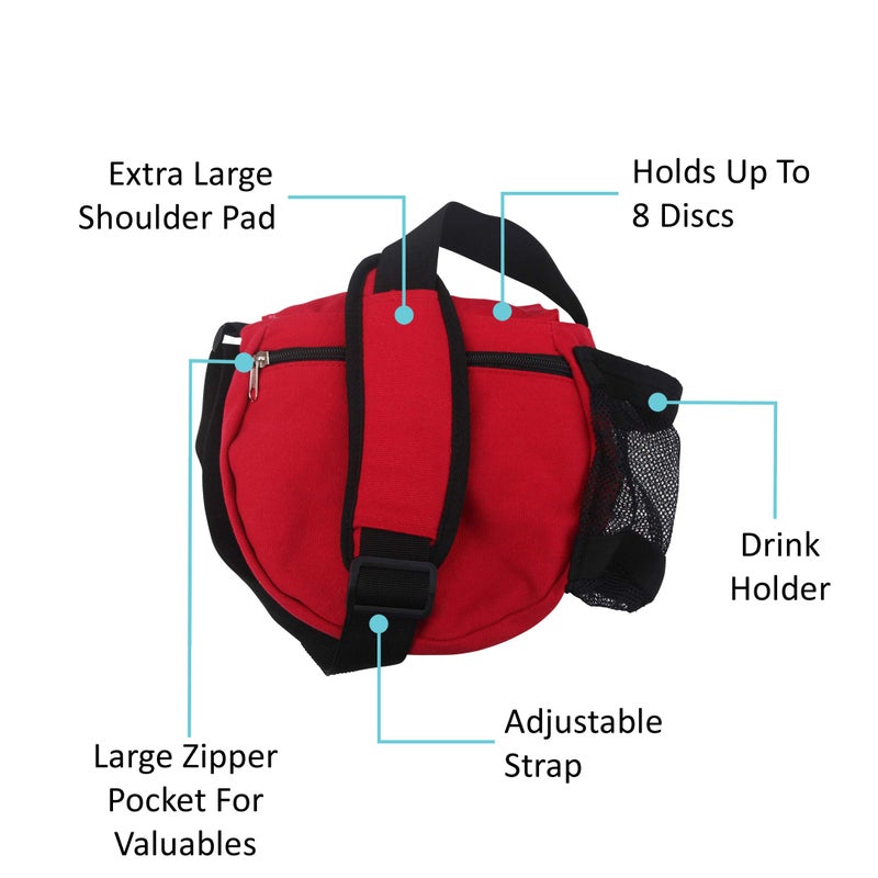 Kestrel Disc Golf Bag - Fits 6-10 Discs + Bottle - For Beginner & Advanced Players - Durable Canvas - Small Sling/Shoulder Bag For Men & Women (Blue) - Image 3